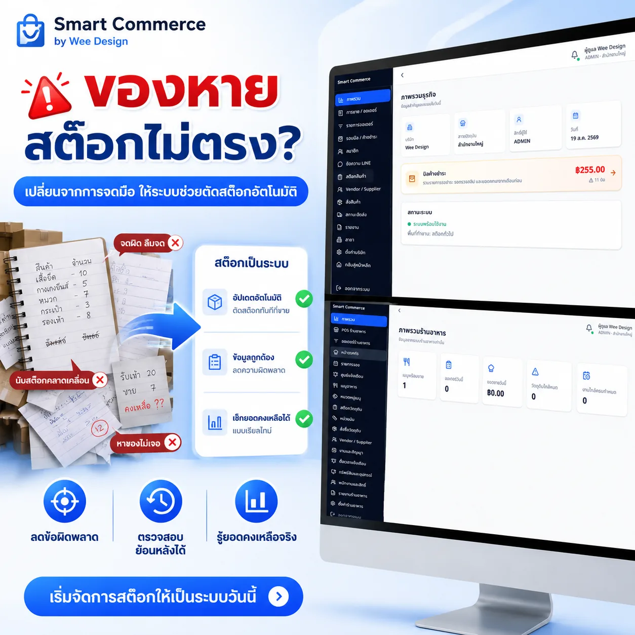 เปลี่ยนจากการจดมือเป็นการตัดสต็อกอัตโนมัติ
