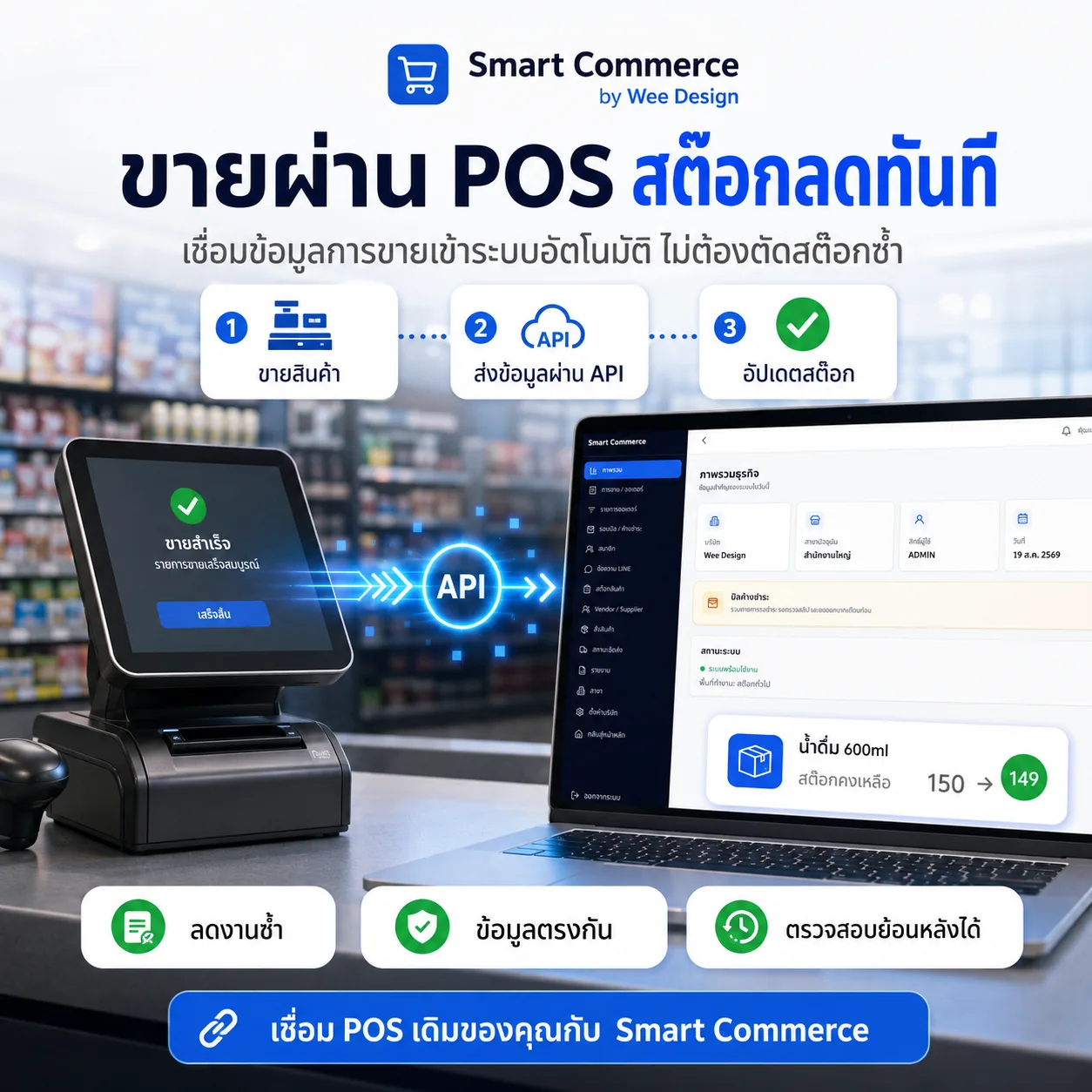 เชื่อม POS เพื่อให้ยอดขายอัปเดตสต็อกทันที